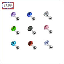 **BLOW OUT SALE** Ear Cartilage Tragus Helix Jewelry 5mm Round CZ - Choose Your Color 16G
