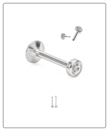 **BLOW OUT SALE** 316L Surgical Steel Labret Screw Nose Stud 1.5mm Clear -Choose Your Size 16G