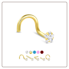 Yellow Gold Nose Jewelry Star CZ -Choose Your Style