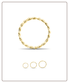 14KT Yellow Gold Twisted Seamless Nose Ring