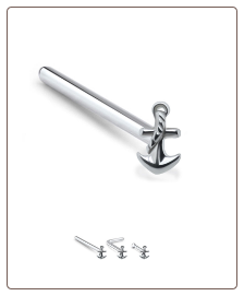 925 Sterling Silver Nose Stud Ring Anchor Choose Your Style 22G