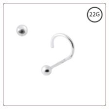 **BLOW OUT SALE** 925 Sterling Silver Nose Screw 2mm Silver Ball 22G