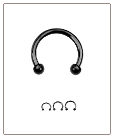 Black Plated 316L Surgical Steel Curved Barbell CBB Nose Ring Horseshoe Hoop Choose Your Size 18G