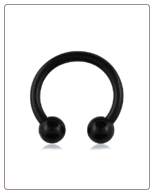 **BLOW OUT SALE** Black 316L Surgical Steel Anodised Curved Barbell CBB Nose Ring Horseshoe Hoop 1/4" 22G