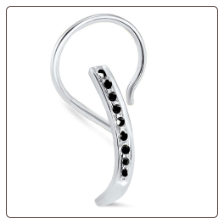 14KT White Gold Nose Screw Stud Genuine Black Diamonds 20G 14KT White Gold Nose Screw Stud Genuine Black Diamonds 20G