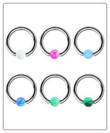 **BLOW OUT SALE** 6 Pack 316L Surgical Steel Captive Bead Nose Ring Hoop Septum 20G