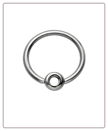 316L Surgical Steel or Titanium Circle Captive Bead Nose Ring, Tragus, Ear Cartilage Hoop