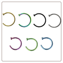 316L Surgical Steel Nose Ring Hoop 5/16" Choose Your Color 18G