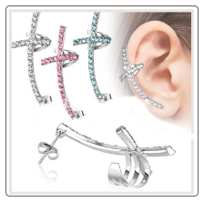 **BLOW OUT SALE** Earring Cross Ear Cartilage Dangle Earring Cuff 316L Surgical Steel Cross