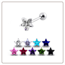 **BLOW OUT SALE** 316L Surgical Steel Ear Cartilage Ring Helix Tragus Piercing 11mm Star 17G