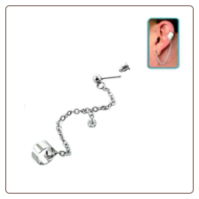 **BLOW OUT SALE** 925 Sterling Silver Dangle Earring Cuff Cartilage Helix Jewelry CZ Drop 20G