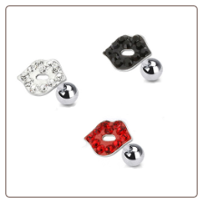 **BLOW OUT SALE** 316L Surgical Steel Ear Cartilage Tragus Helix Jewelry Kiss Lips - Choose Your Color 16G