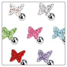 **BLOW OUT SALE** Ear Cartilage Tragus Helix Jewelry 8mm Butterfly - Choose Your Color 16G