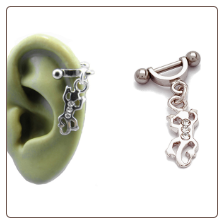 **BLOW OUT SALE** 316L Surgical Steel Ear Cartilage Helix Shield Jewelry Gecko 16G