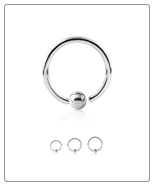 14KT White Gold Fixed Captive Bead Nose Ring
