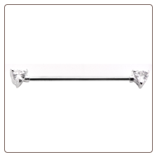 **BLOW OUT SALE** Heart CZ Industrial Scaffold Barbell Ear Cartilage 1 3/8" 14G