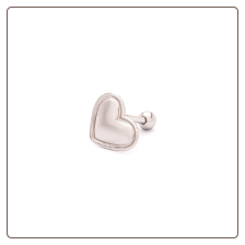 316L Surgical Steel Ear Cartilage Helix Jewelry Heart 16G