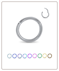 Titanium Hinged Segment Nose Ring Hoop 5/16 7.9mm Choose Color 16G 14G