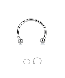 316L Surgical Steel Curved Barbell CBB Nose Ring Horseshoe Hoop Choose Your Size 18G