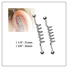 **BLOW OUT SALE** Ear Cartilage Industrial Scaffold Barbell Spiral -Choose Your Size 14G