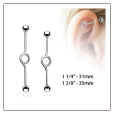 **BLOW OUT SALE** Ear Cartilage Industrial Scaffold Barbell Loop -Choose Your Size 14G