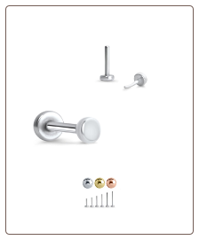 316L Surgical Steel Labret Style Nose Ring Stud Monroe Labret Threadless Push Pin Disc