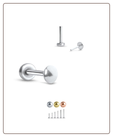 316L Surgical Steel Labret Style Nose Ring Stud Monroe Labret Threadless Push Pin Flat Disc