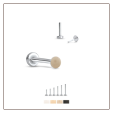 316 Stainless Steel Labret Style Nose Stud Threadless Push Pin Skin Tone Disc 20G 18G 16G