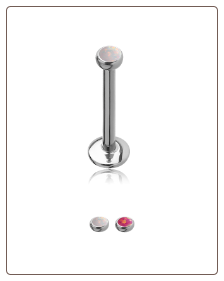 **BLOW OUT SALE** Surgical Steel Labret, Monroe Stud Ring Screw Post Pink or White Opal 16G