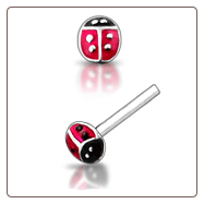 925 Sterling Silver Nose Studs Pins Straight or L Bend Lady Bug