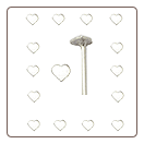 925 Sterling Silver Nose Stud Straight or L Bend Silver Heart 2.5mm