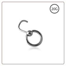 316L Surgical Steel Nose Screw 1/4" Hoop 3mm Ball 20G