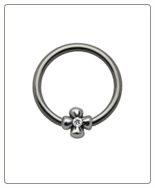 316L Surgical Steel or Titanium Flower Captive Bead Nose Ring, Tragus, Ear Cartilage Hoop