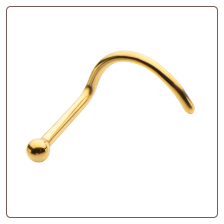 Gold Plated 316L Surgical Steel Nose Screw 1.5mm Ball 20G
