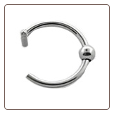 316L Surgical Steel Fake Nose Hoop Ring Captive Bead 3/8"- 9.5mm