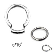 Segment Nose Hoop Ring Surgical Steel 5/16" 7.9mm Choose Gauge