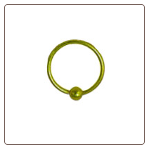 Nose Ring Hoop Captive Bead Style Gold Plated 22G