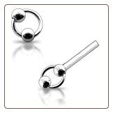 925 Sterling Silver Nose Stud Straight or L Bend Silver Hoop Ball