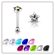 925 Sterling Silver Nose Bone 2mm 5 Clawed Star