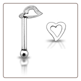 **BLOW OUT SALE**  925 Sterling Silver Nose Bone Silver Hollow Heart