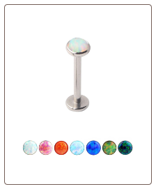 **BLOW OUT SALE** 316L Surgical Steel Labret Monroe Stud Ring 8mm Screw Post Choose Your Opal 16G