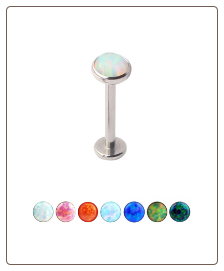 **BLOW OUT SALE** 316L Surgical Steel Labret Monroe Stud Ring 8mm Screw Post Choose Your Opal 16G