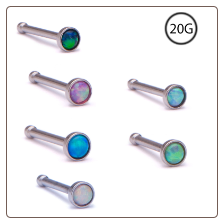 **BLOW OUT SALE** Opal Nose Bone Ring 2mm Opal Surgical Steel 20G
