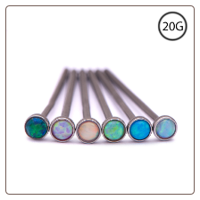 316L Surgical Steel Nose Stud - Choose Your Style 2mm Opal 20G