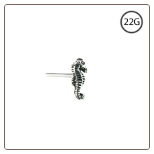 **BLOW OUT SALE** 925 Sterling Silver Nose Stud Straight or L Bend Seahorse