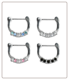 **BLOW OUT SALE** 4 PACK 316L Surgical Steel Septum Clicker Helix Nose Ring Hoop 1/4" 6mm 20G
