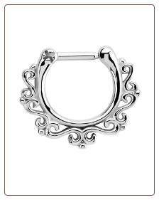 316L Surgical Steel Indian Inspired Septum Clicker 5/16" 16G
