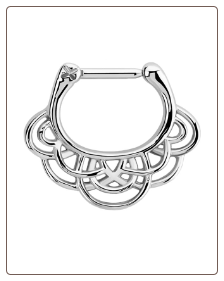316L Surgical Steel Indian Inspired Septum Clicker 5/16" 16G