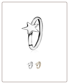 316L Surgical Steel or Gold Plated Seamless Annealed Nose Ring Star Hoop 20G