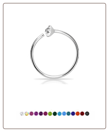 925 Sterling Silver Nose Ring Tragus Daith Helix Ear Cartilage Hoop 22G